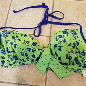 Abercrombie & Fitch Bikini Top Blue Green Swim Wear Swimwear Tanning